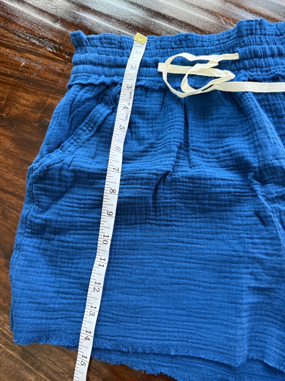Zenana Outfitters Royal Blue Gauze Drawstring Shorts NWOT - Picture 4 of 6